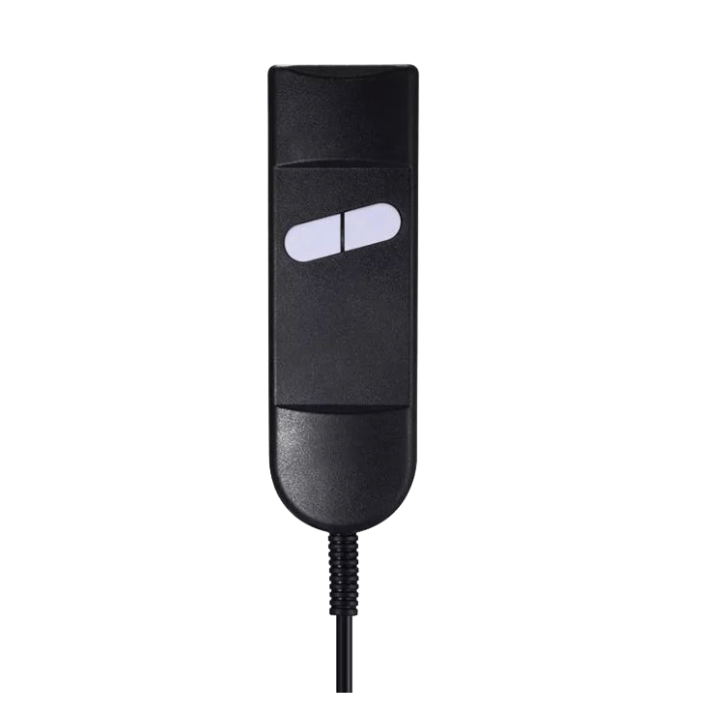 Black Reverie O210LP remote on a white background