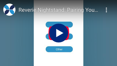 Reverie Nightstand app interface with play button and 'Other' option on a blue background