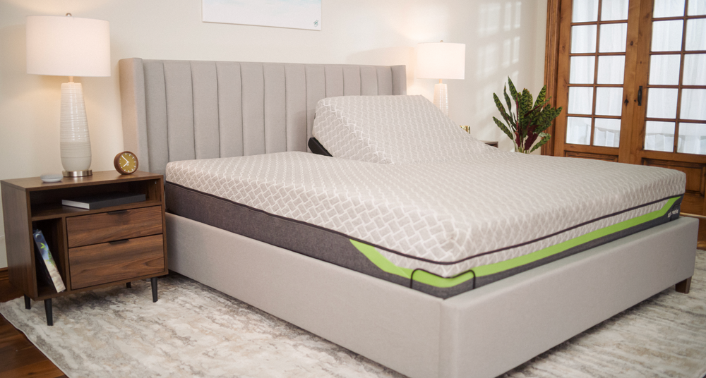 Adjustable bed in a compatible bed frame