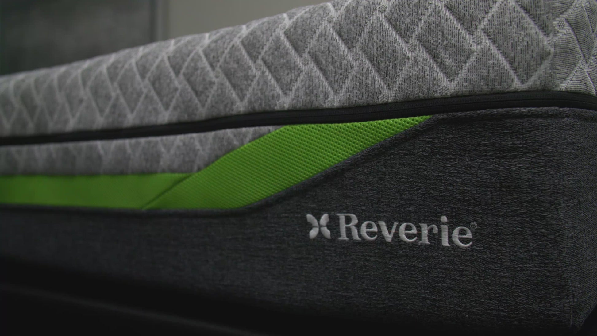 Video of Reverie mattress closeup in a dark room. 